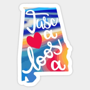 Tuscaloosa Alabama Map Colorful Rainbow Sticker